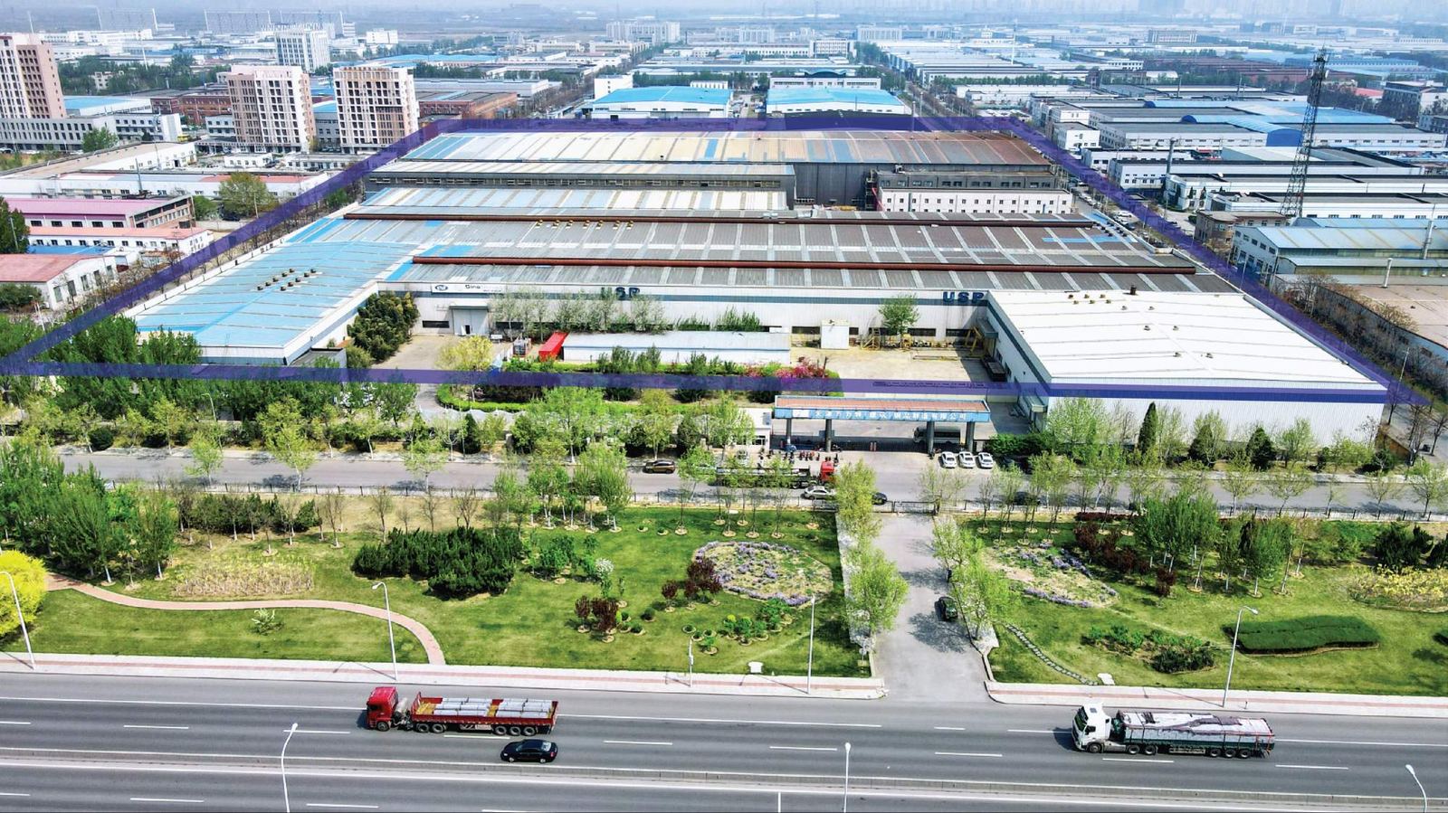 Aerial view of a Hylex fabrication facility