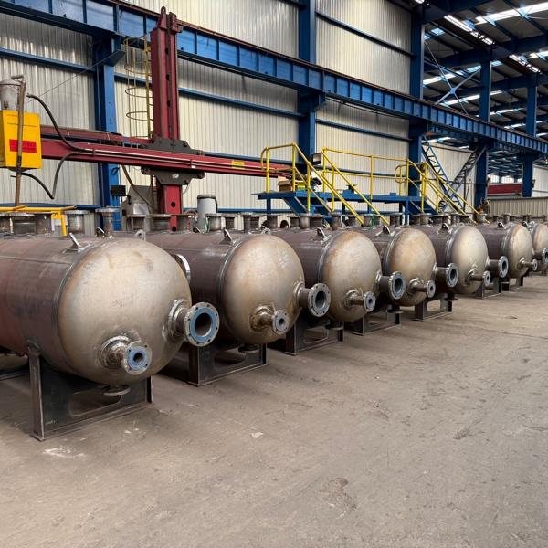 Row of pressure vessels completed in the workshop